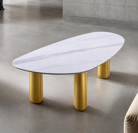 Northwich White/Matte Gold Coffee Table from Furniture of America - Luna Furniture