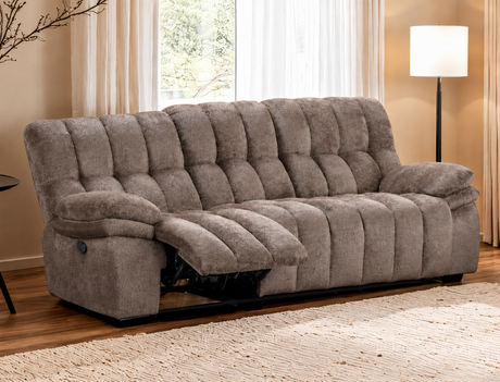 Hieronymus Dark Brown Reclining Sofa from Furniture of America - Luna Furniture