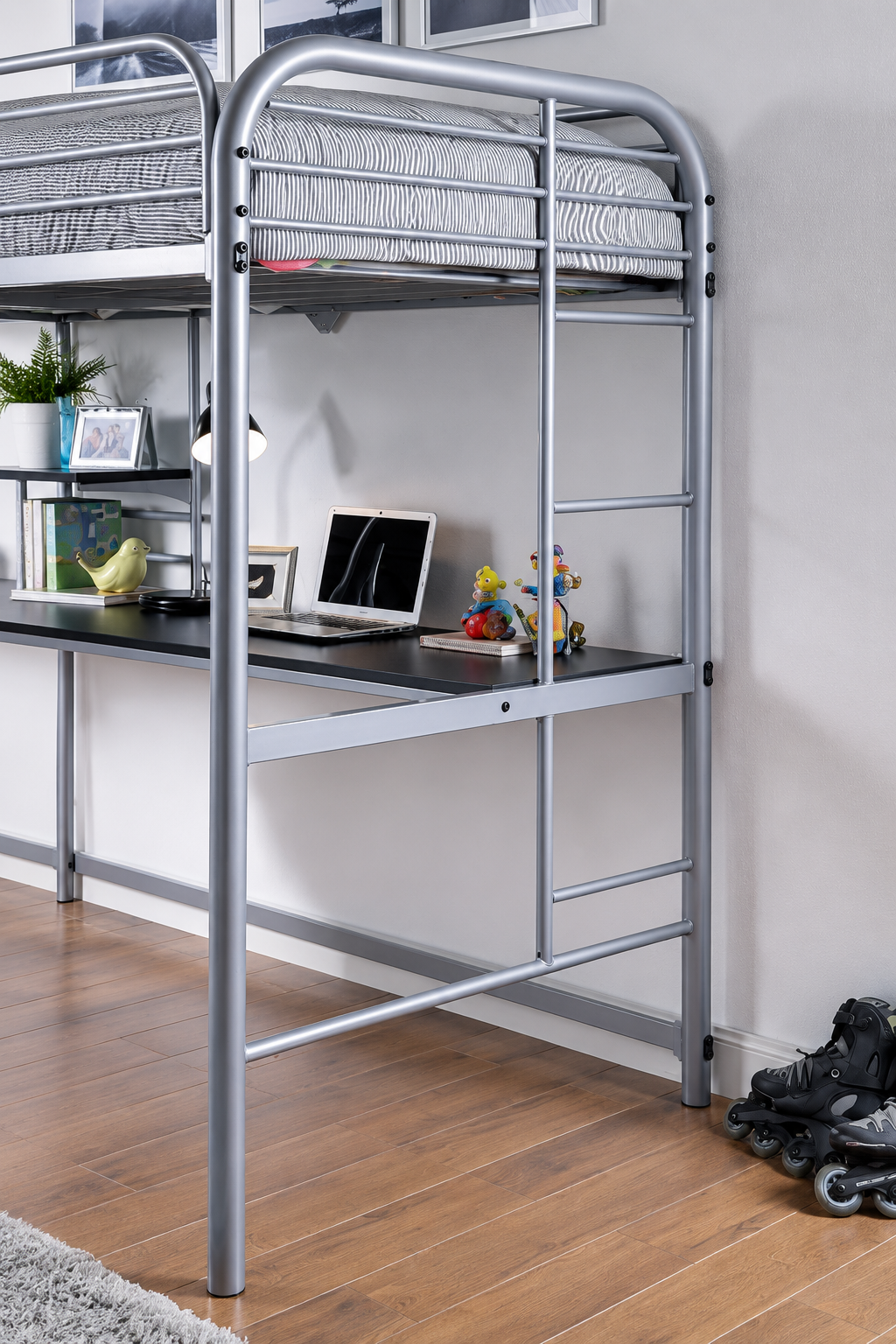 Opal Silver Twin Loft Bed from Furniture of America - Luna Furniture