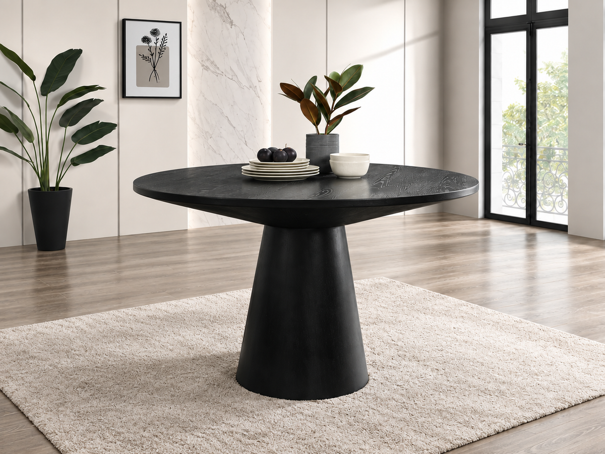 Tottenham Black 48" Round Dining Table
