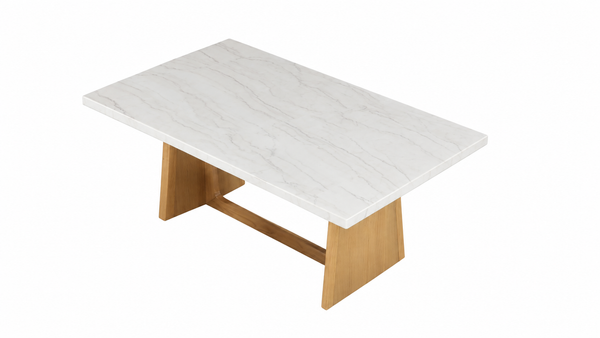 Caerwys Natural/White Dining Table
