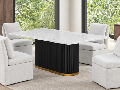 Morges Black/White 5-Piece Dining Room Set from Furniture of America - Luna Furniture
