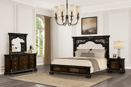 Promenade Espresso 4-Piece Queen Bedroom Set from Furniture of America - Luna Furniture