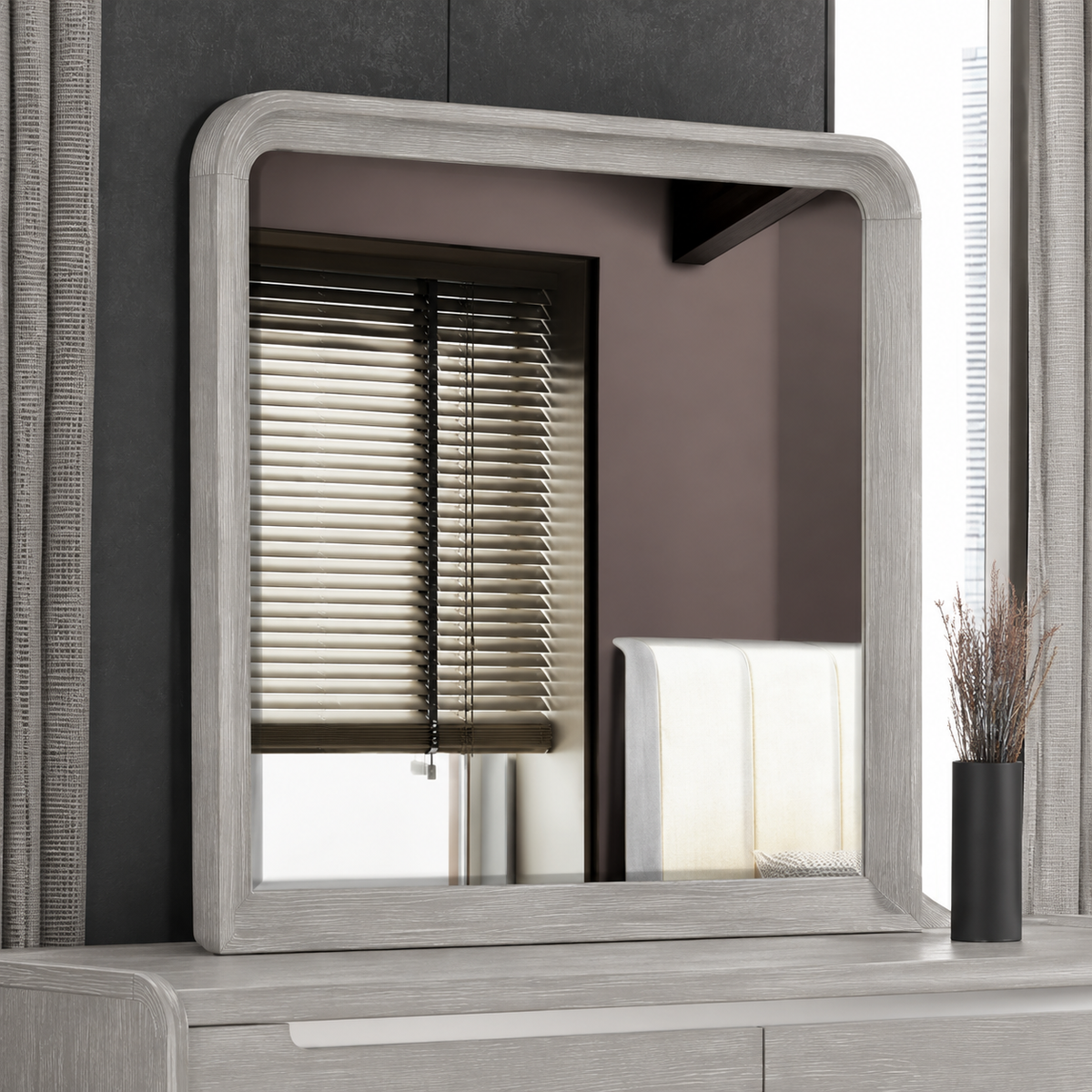 Osterley Light Gray Mirror from Furniture of America - Luna Furniture