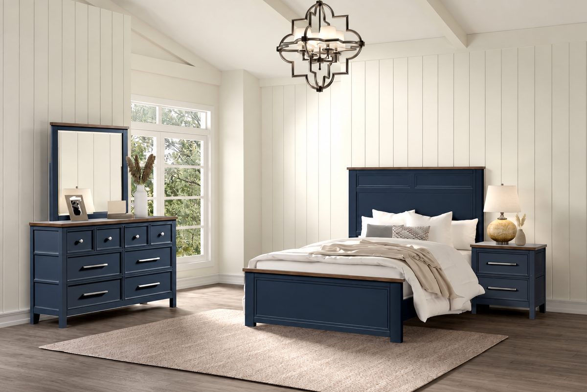 Pinetop Blue/Dark Brown 4-Piece Twin Bedroom Set