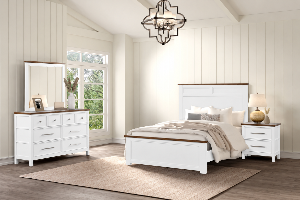 Pinetop White/Dark Brown 4-Piece Twin Bedroom Set