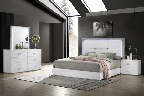 Stoholm White 4-Piece Queen Bedroom Set from Furniture of America - Luna Furniture