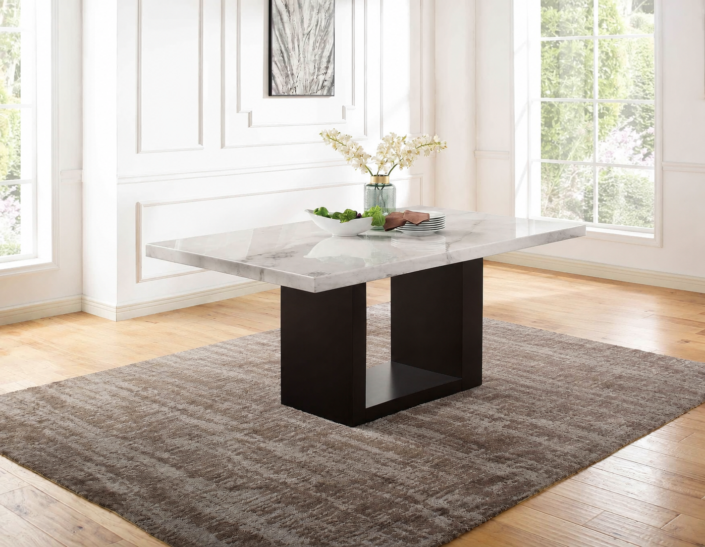 Kian White/Black Dining Table