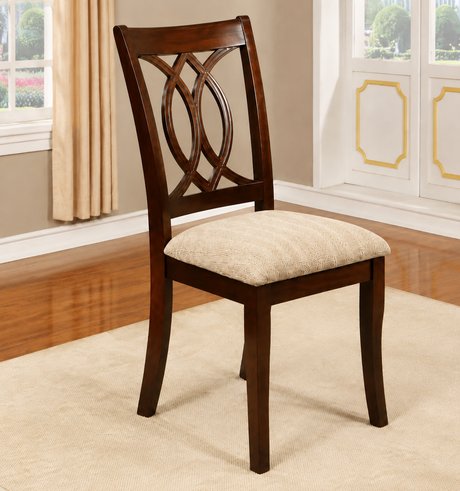 Carlisle Brown Cherry/Beige 5-Piece Dining Room Set from Furniture of America - Luna Furniture