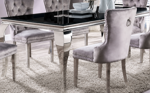 Neuveville Black/Chrome Dining Table
