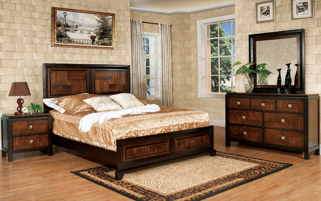 Patra Acacia/Walnut 4-Piece Queen Bedroom Set
