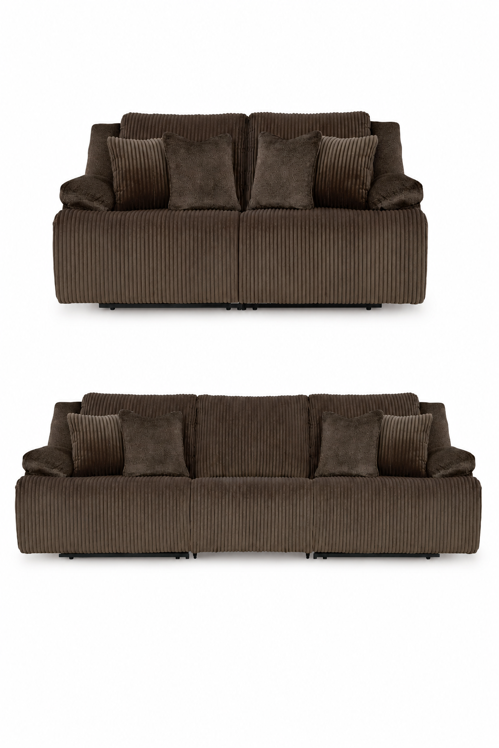 Top Tier Chocolate Reclining Living Room Set