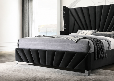Carissa Black 4-Piece Queen Bedroom Set from Furniture of America - Luna Furniture