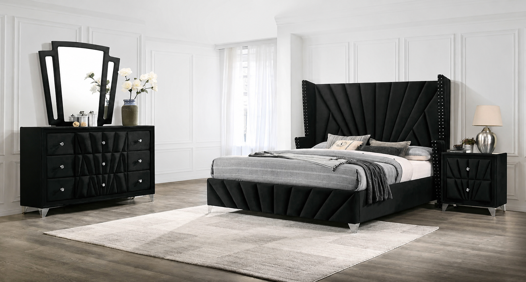 Carissa Black 4-Piece Queen Bedroom Set
