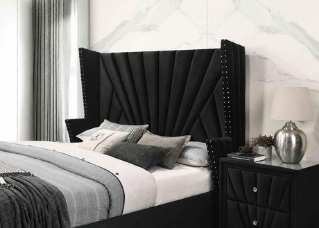 Carissa Black 4-Piece Queen Bedroom Set from Furniture of America - Luna Furniture