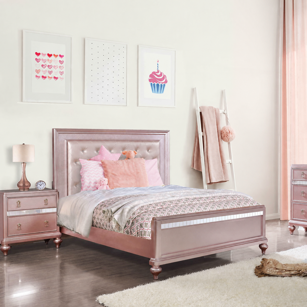 Avior Rose Gold 4-Pc Twin Bedroom Set