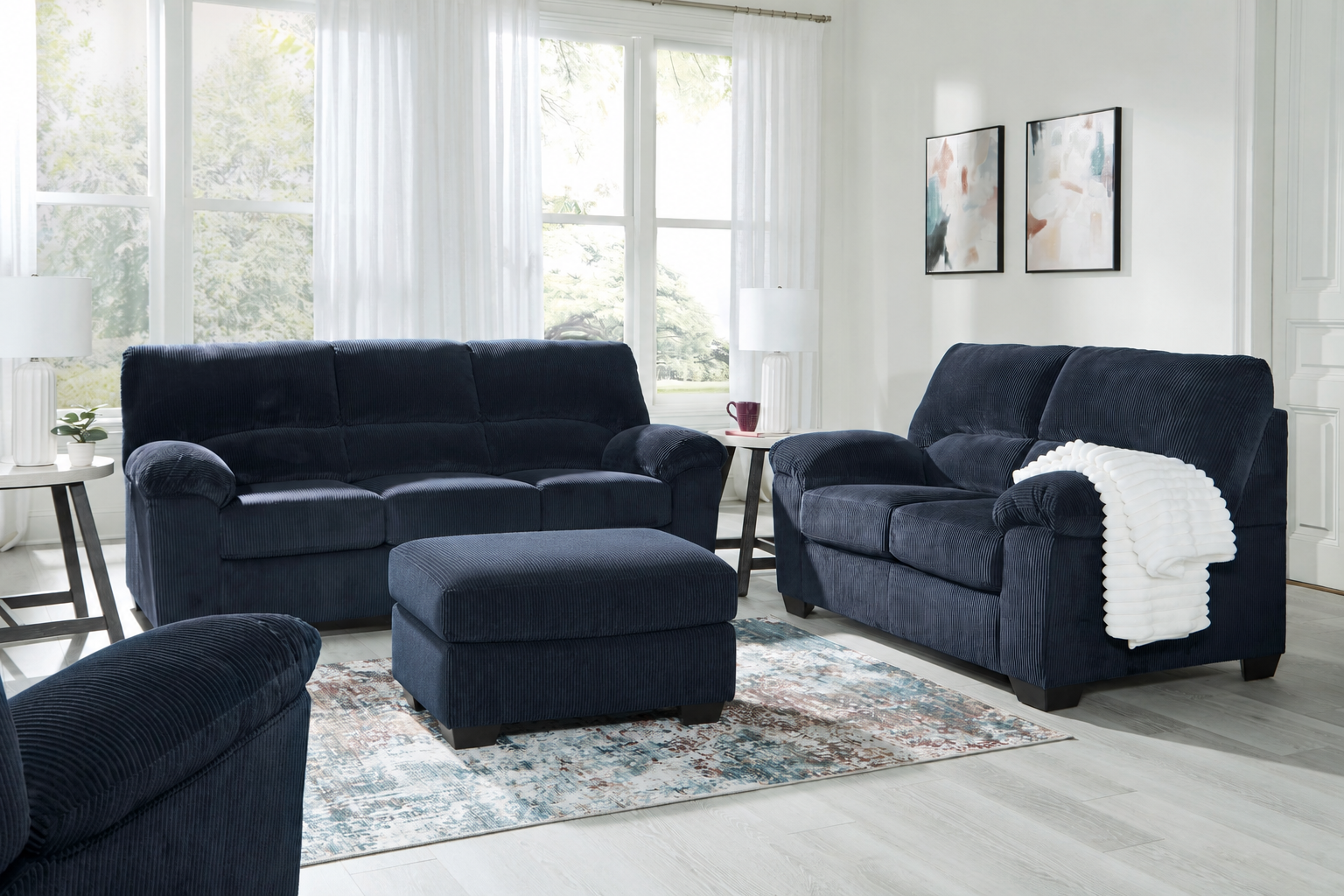 SimpleJoy Navy Living Room Set from Ashley - Luna Furniture