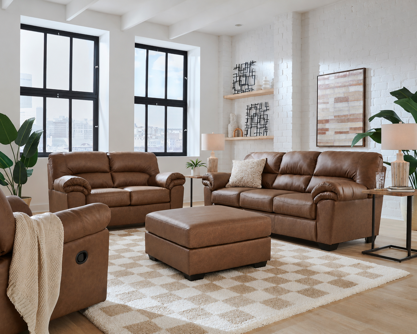 WillowBend Caramel Living Room Set