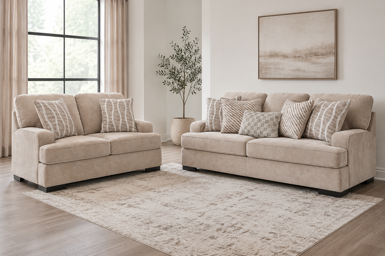 High Profile Taupe Living Room Set from Ashley - Luna Furniture