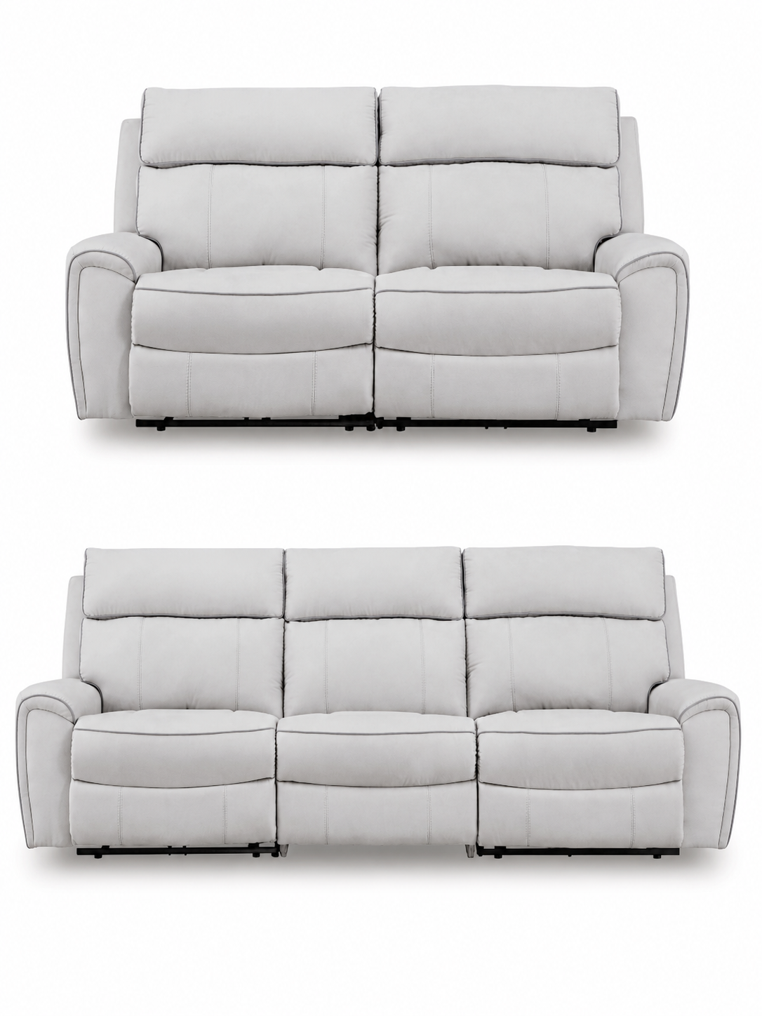 Social Pointe Pearl/Ash Power Reclining Living Room Set