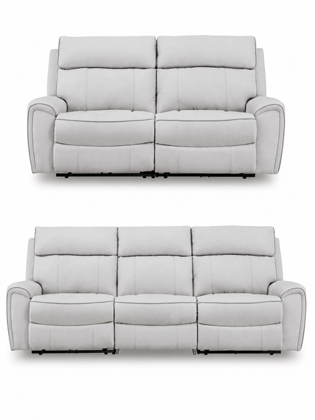 Social Pointe Pearl/Ash Power Reclining Living Room Set from Ashley - Luna Furniture