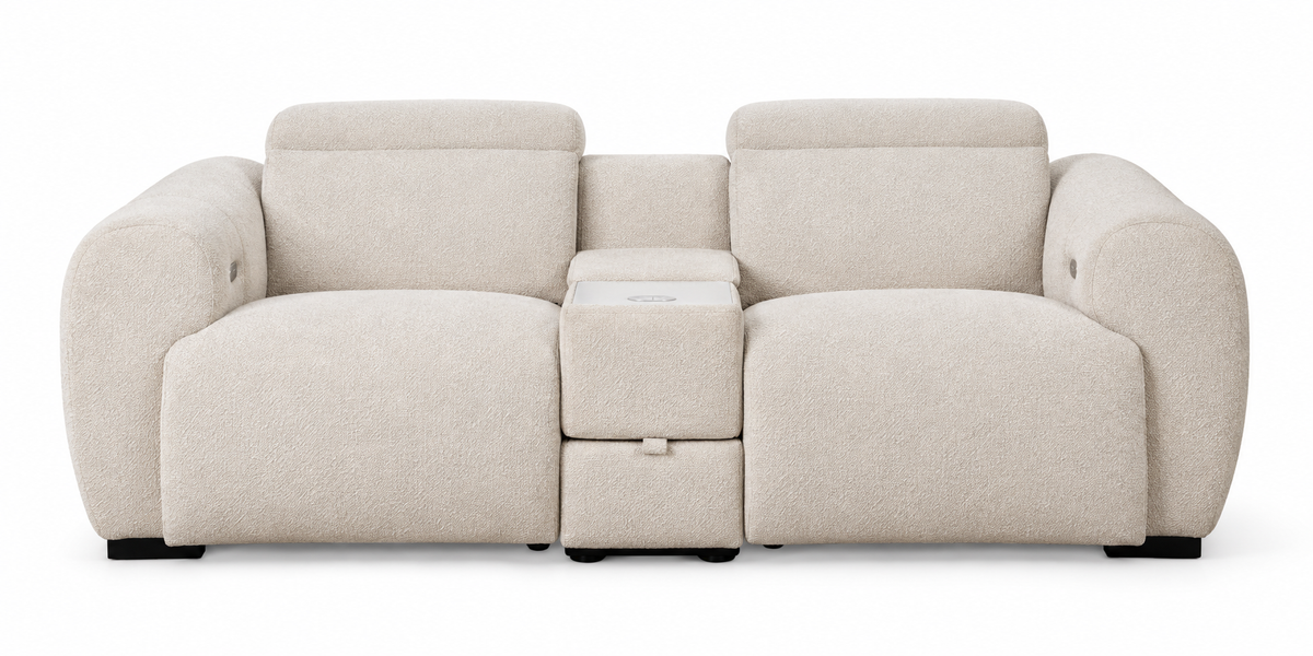 Thaddea White Power Loveseat