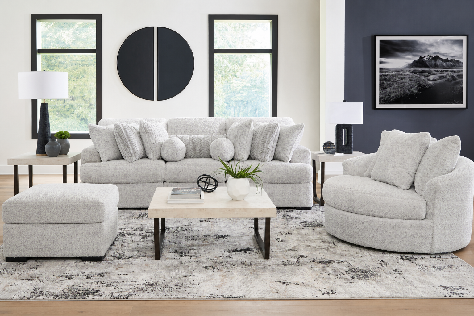 Cuddle Plush Arctic Living Room Set