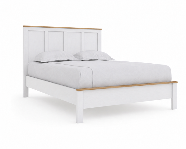Kerisden White/Brown Full Panel Complete Bed Frame