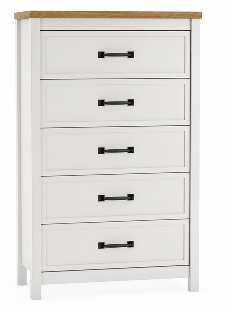 Kerisden White/Brown Queen Panel Bedroom Set with Bed Frame from Ashley - Luna Furniture