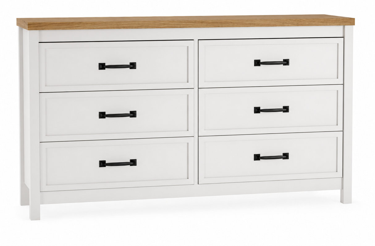 Kerisden White/Brown Queen Panel Bedroom Set with Bed Frame from Ashley - Luna Furniture