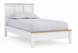 Kerisden White/Brown Twin Panel Complete Bed Frame from Ashley - Luna Furniture