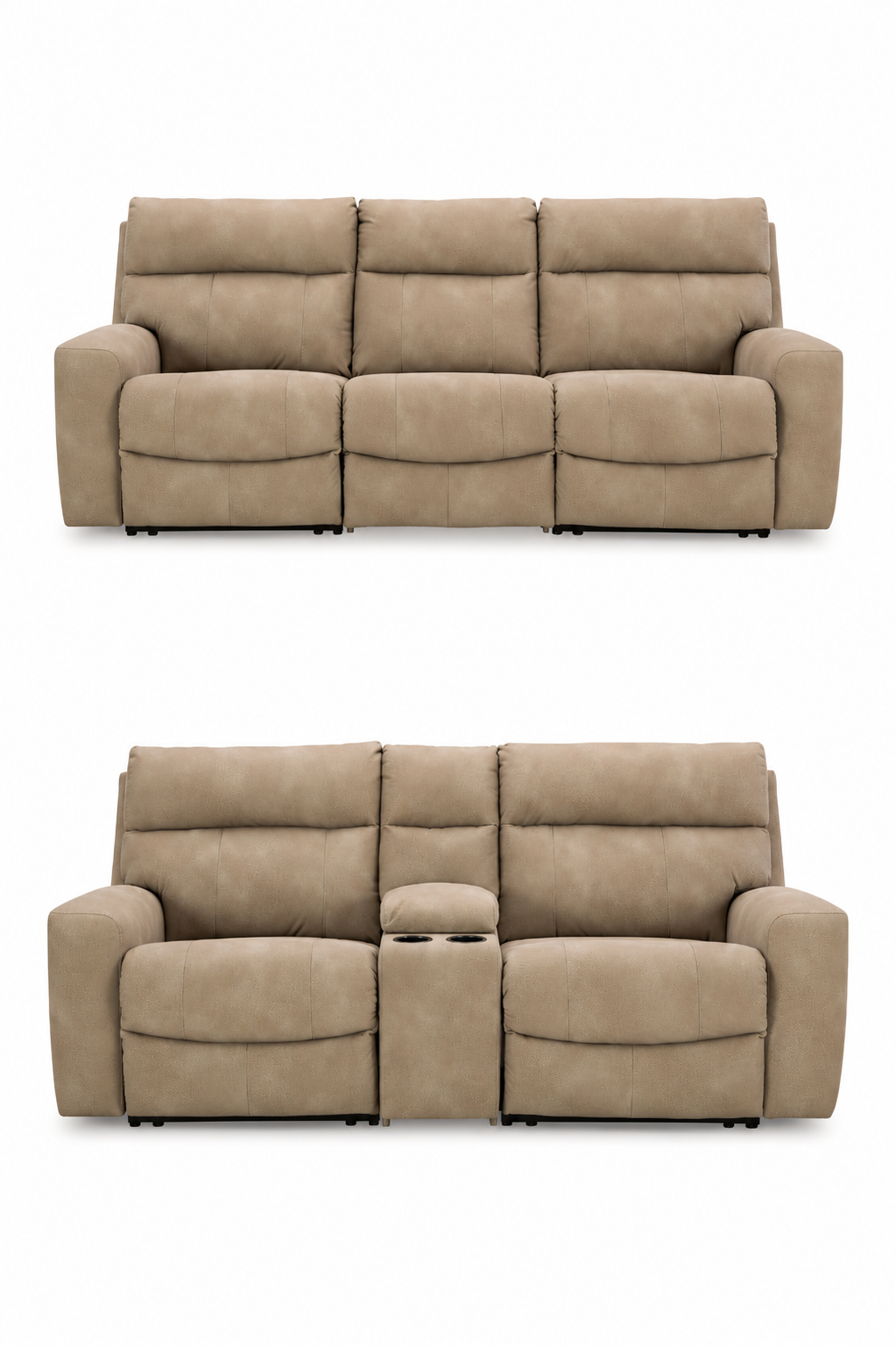 Next-Gen Sand DuraPella Power Reclining Living Room Set with Console from Ashley - Luna Furniture