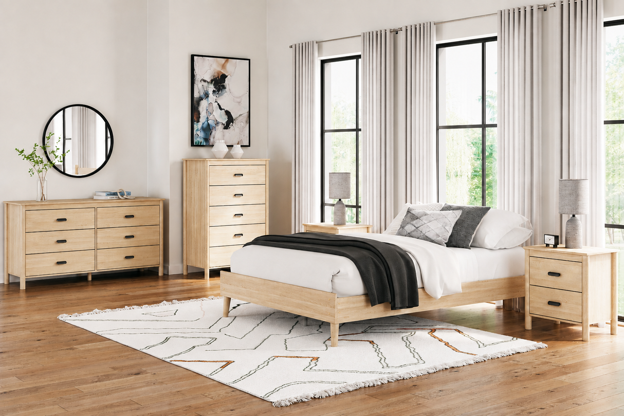 Cabinella Tan Full Platform Bedroom Set