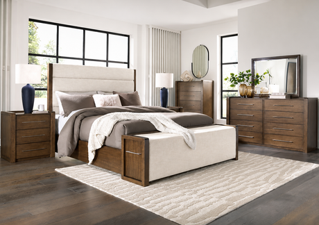 Marxmore Brown Upholstered Storage Panel Bedroom Set from Ashley - Luna Furniture