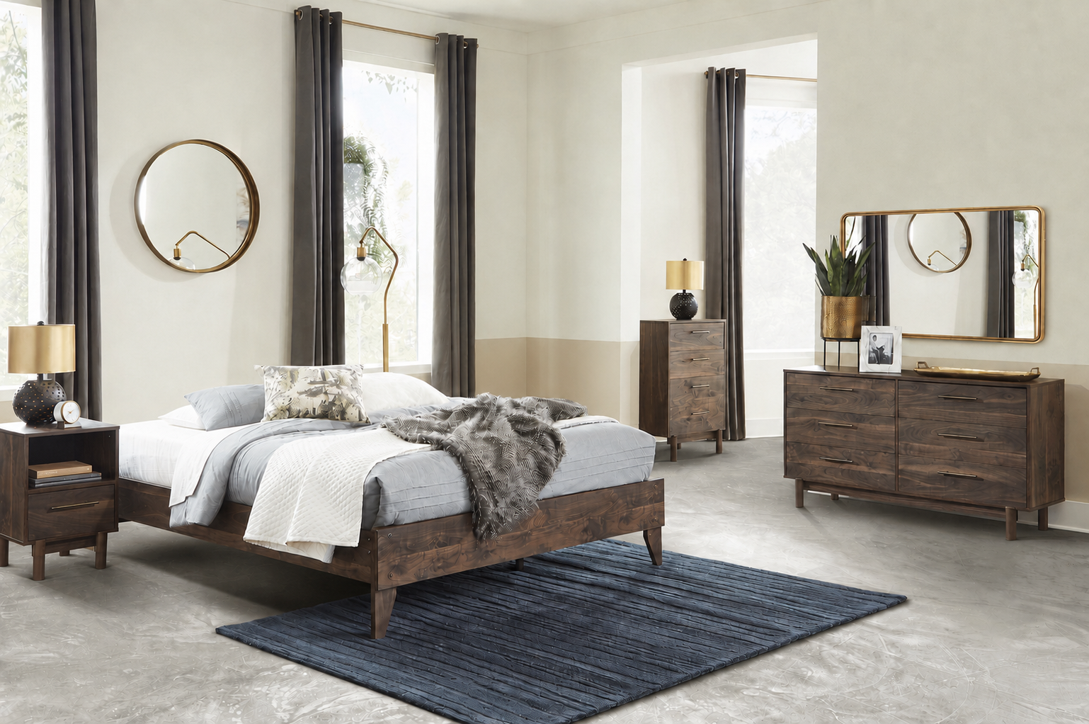 Calverson Mocha Full Platform Bedroom Set