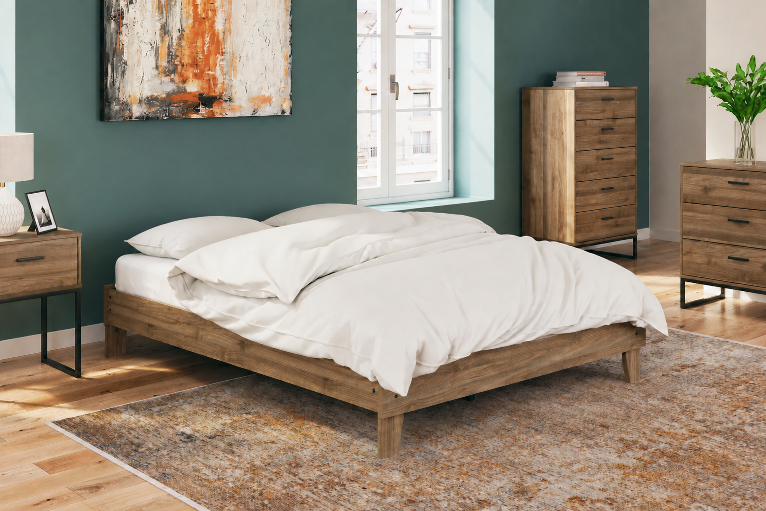 Deanlow Honey Queen Platform Bedroom Set from Ashley - Luna Furniture