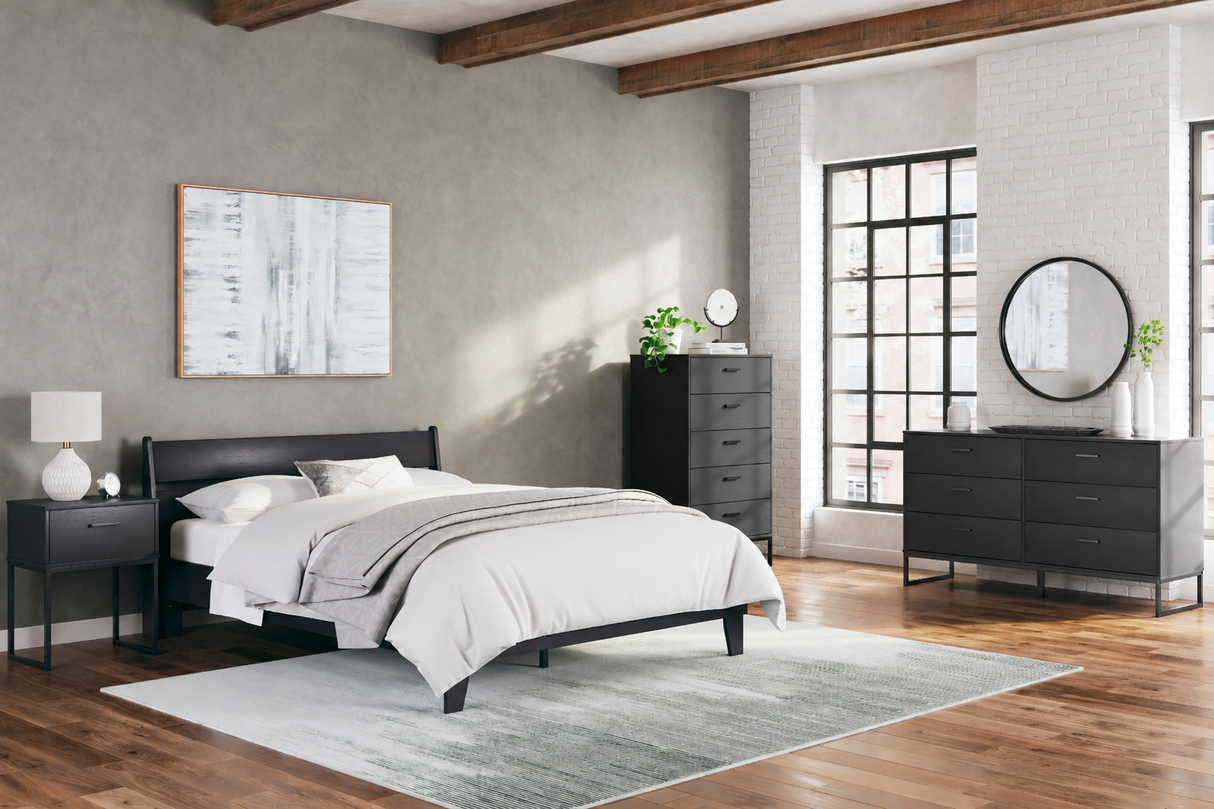 Socalle Black Queen Panel Platform Bedroom Set