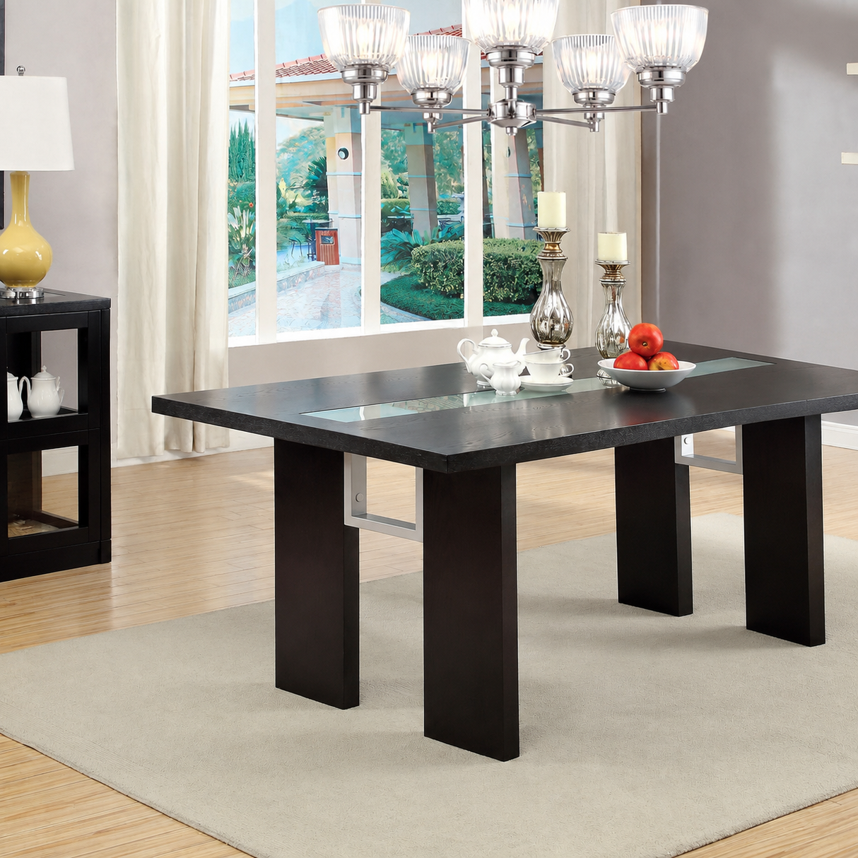 Luminar Black Dining Table from Furniture of America - Luna Furniture