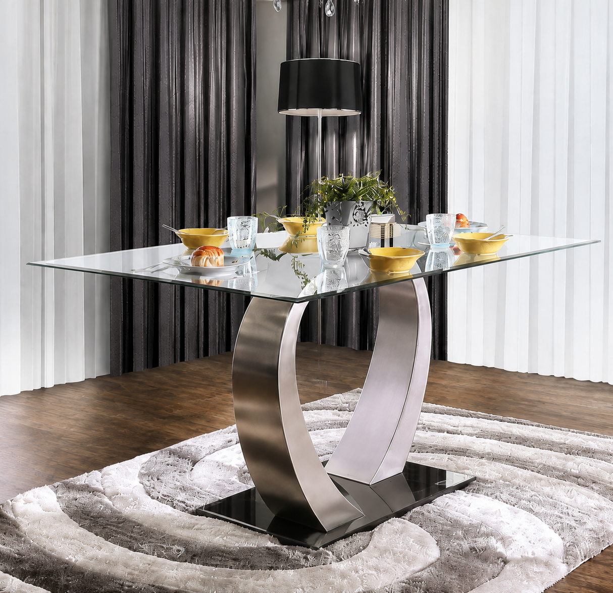 Nova Silver/Black Dining Table