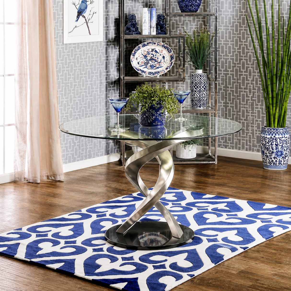 Roxo Silver/Black Dining Table