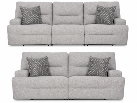 Acklen Place Pewter Power Reclining Living Room Set from Ashley - Luna Furniture