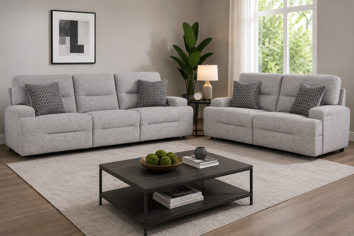 Acklen Place Pewter Power Reclining Living Room Set