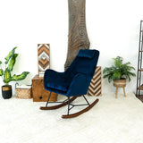 Chelsea Blue Velvet Rocking Chair from Ashcroft Furniture - Luna Furniture