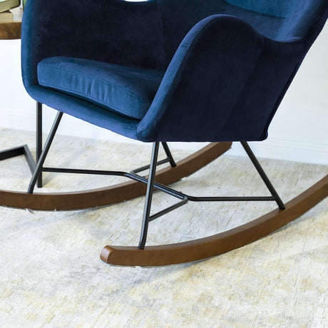 Chelsea Blue Velvet Rocking Chair from Ashcroft Furniture - Luna Furniture