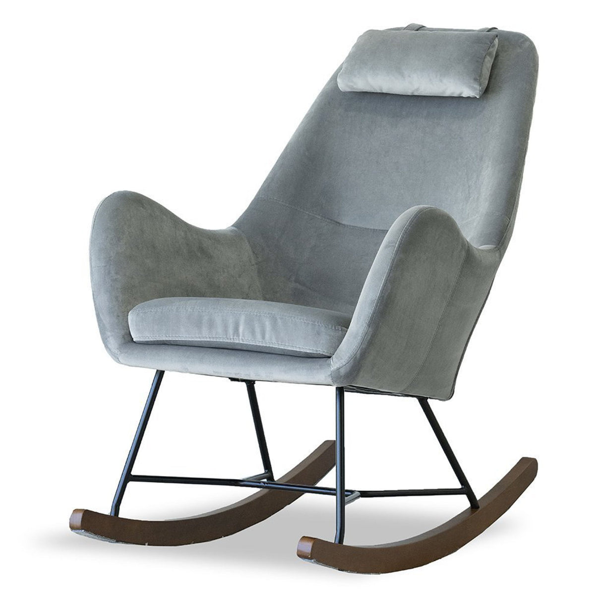 Chelsea Grey Velvet Rocking Chair from Ashcroft Furniture - Luna Furniture