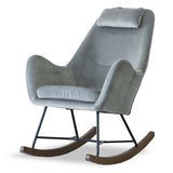 Chelsea Grey Velvet Rocking Chair from Ashcroft Furniture - Luna Furniture