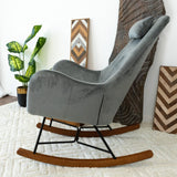 Chelsea Grey Velvet Rocking Chair from Ashcroft Furniture - Luna Furniture