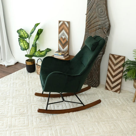 Chelsea Green Velvet Rocking Chair from Ashcroft Furniture - Luna Furniture
