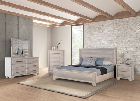Chemnitz White Oak King Bed from Furniture of America - Luna Furniture