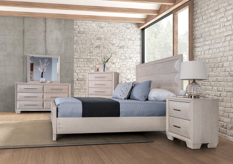 Chemnitz White Oak King Bed from Furniture of America - Luna Furniture